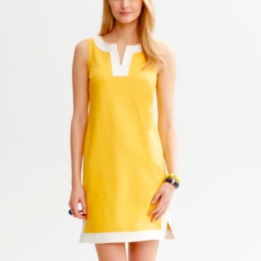 Banana Republic Yellow Mod Sleeveless Shift Dress